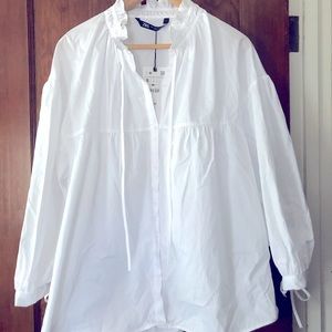 Zara White cotton blouse NWT Size Small